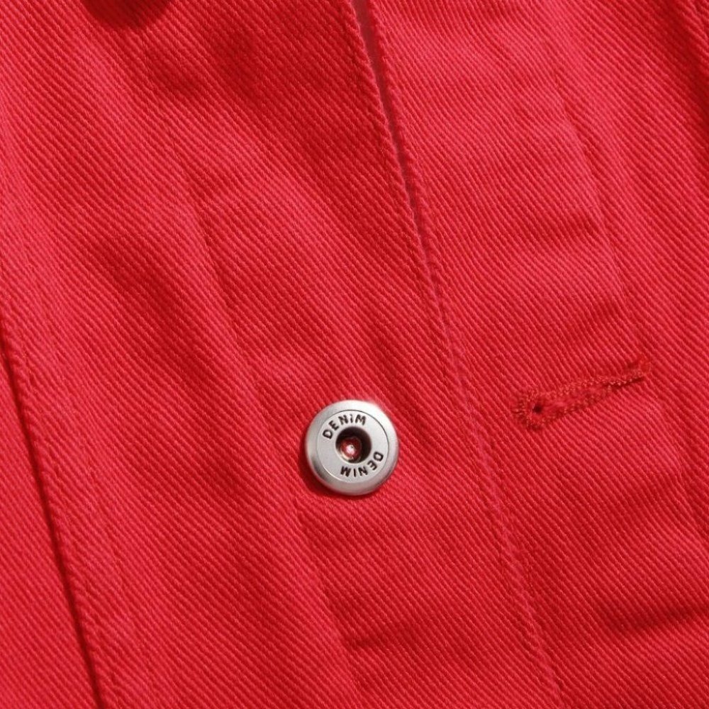 Red Mens Denim Jacket - Picture 5 of 5